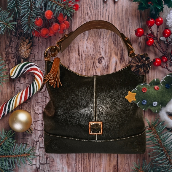 Dooney & Bourke Bag Leather Shoulder Black Pebbled Gracie Sofie - Picture 4 of 4